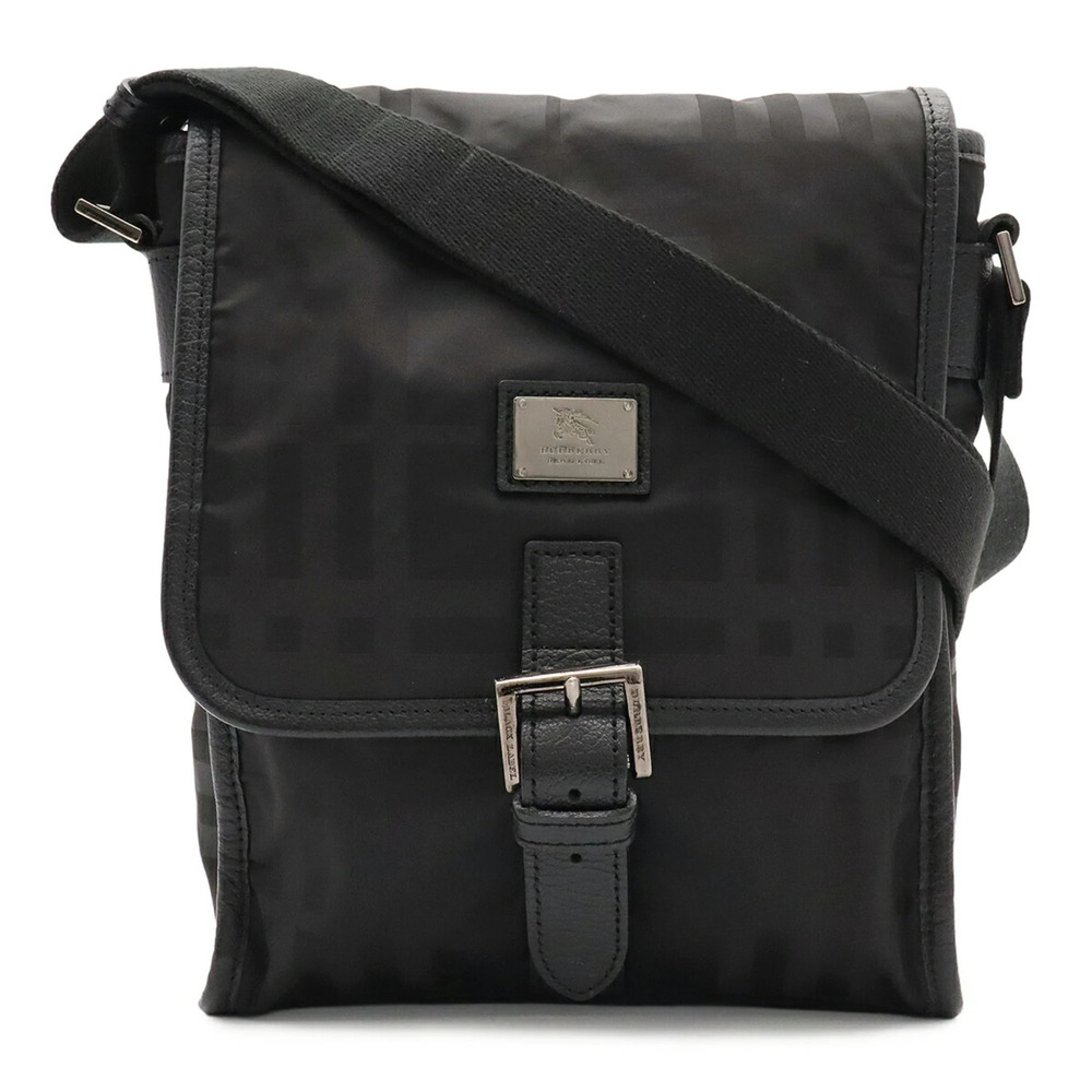 BURBERRY Black Label Shoulder Bag/Pouch, Check Pattern, Nylon & Leather,